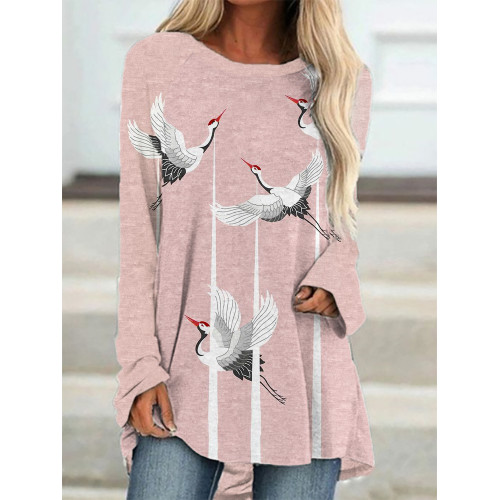 Senzuru Japanese Art Long Sleeve Loose T-Shirt