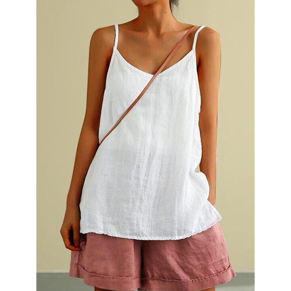 Solid Color Casual Sleeveless Tank Top