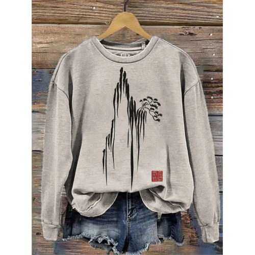 Sumi-e Bonsai Art Vintage Comfy Sweatshirt