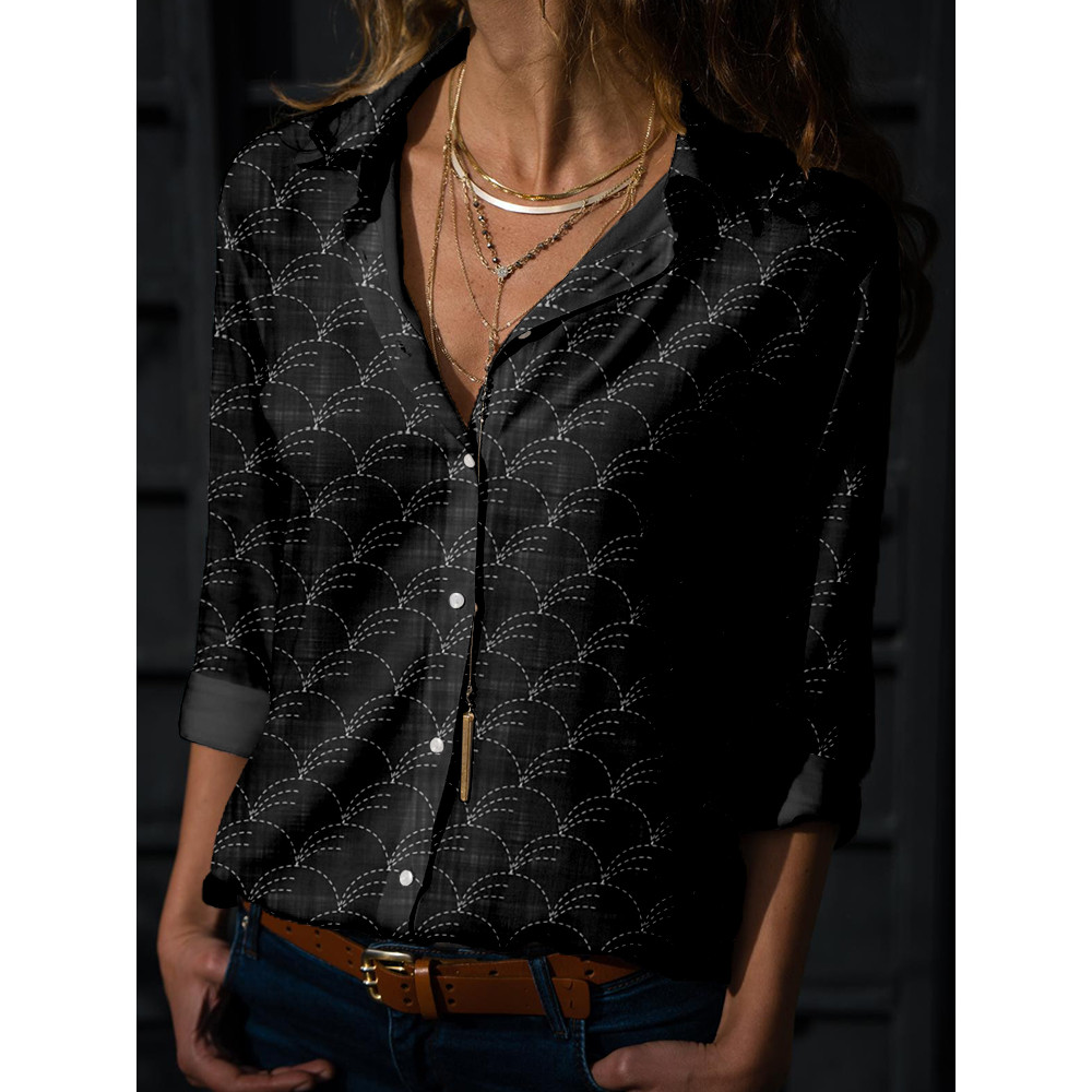 Traditional Japanese Sashiko Art Linen Blend Cozy Blouse
