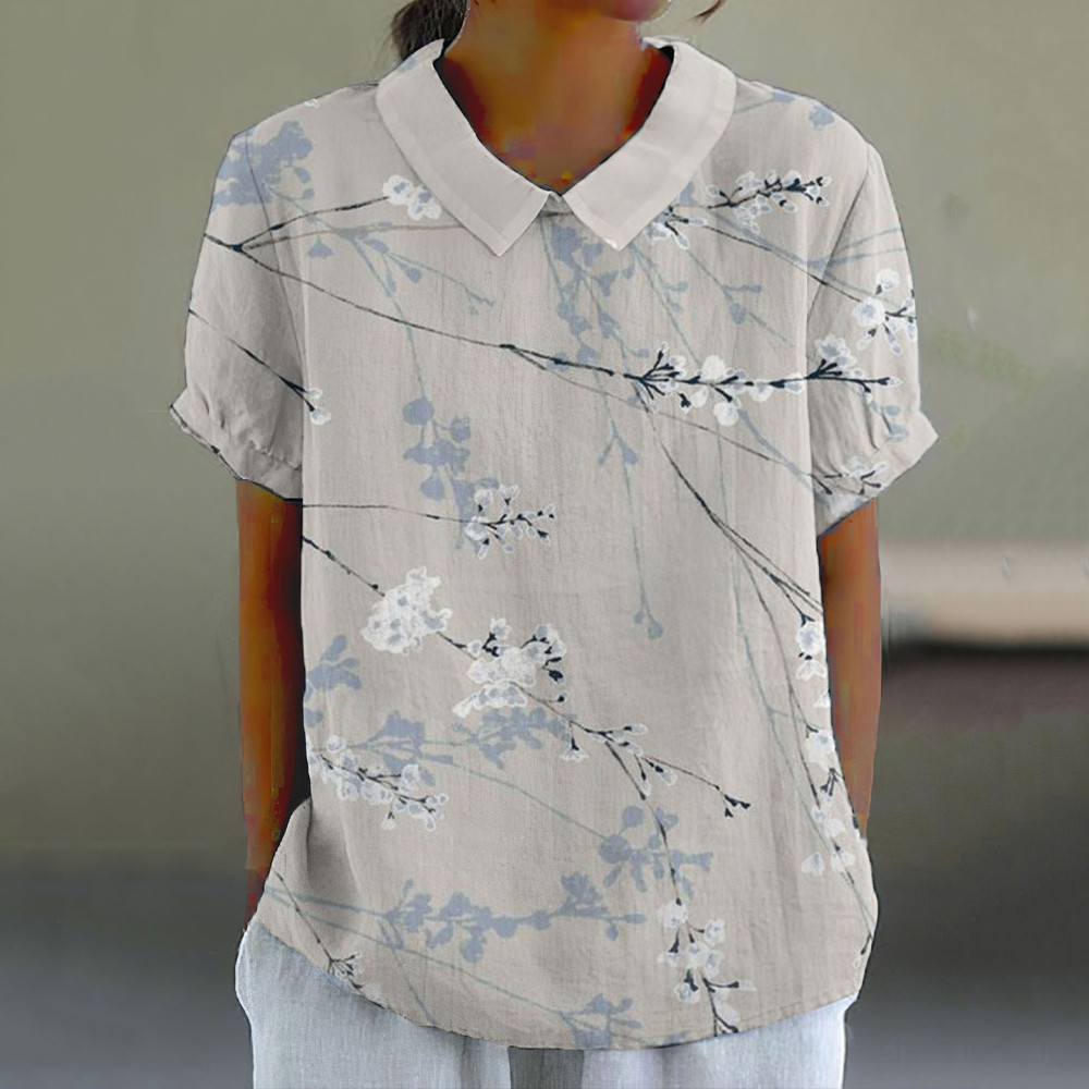 Vintage Floral Art Printed Casual Shirt