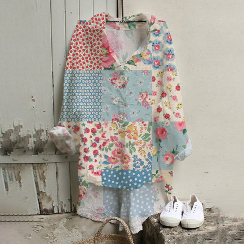 Vintage Floral Boho Loose Woven Tunic