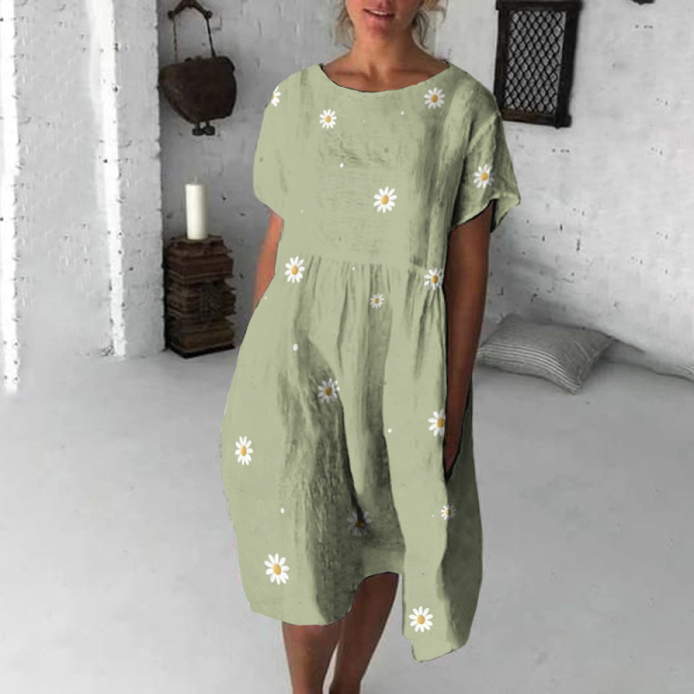 Vintage Flowers Japanese Flowy Midi Dress