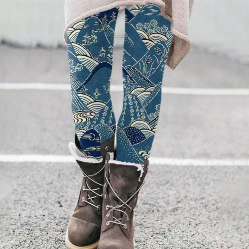 Vintage Japanese Art Casual Comfy Leggings