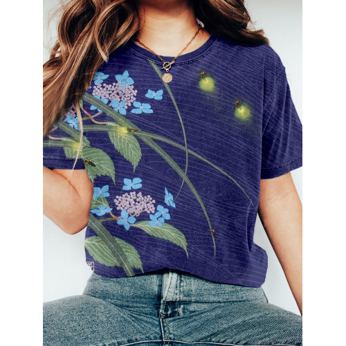 Vintage Japanese Art Crew Neck Washed T Shirt