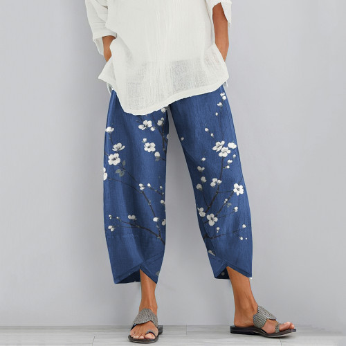 Women Floral Art Printed Casual Pants