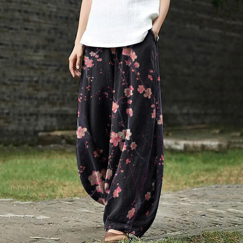 Women'S Sakura Art Loose Casual Pants