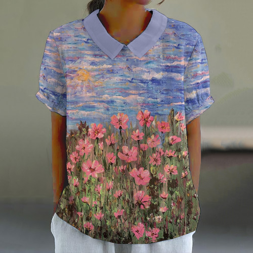 Women'S Top With Abstract Floral Pattern