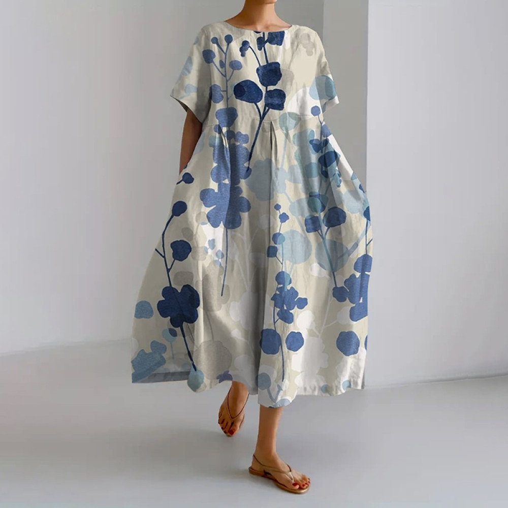 Women's Botanical Floral Design Printed Casual Loose Dress