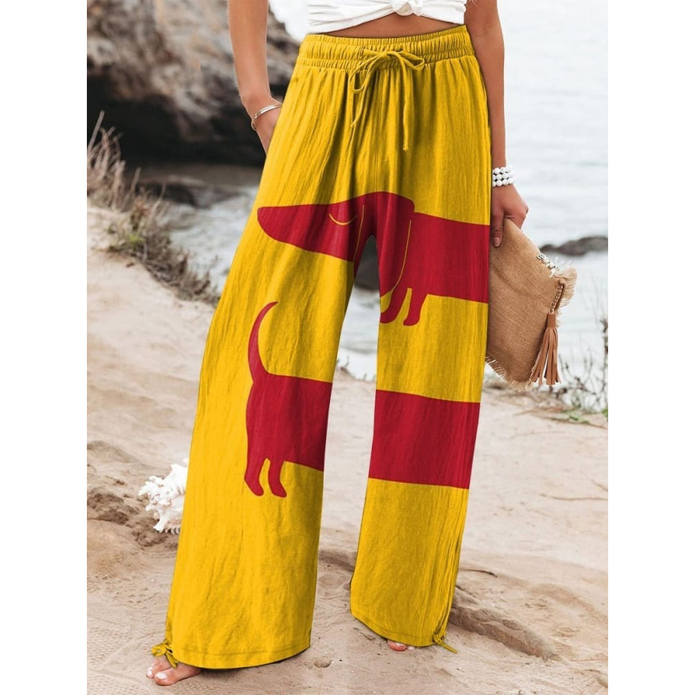 Women's Funny Lovely Dachshund Dog Print Casual Pants
