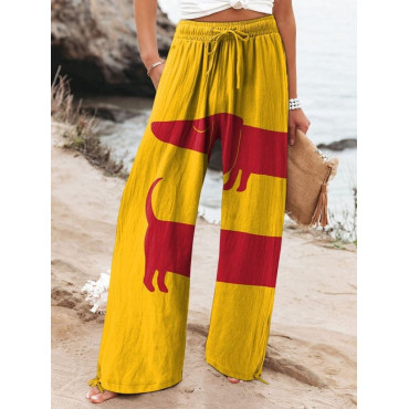 Women's Funny Lovely Dachshund Dog Print Casual Pants