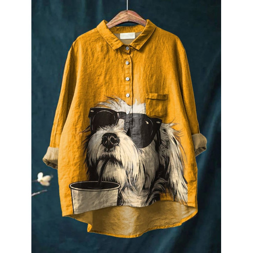 Women's Funny Lovely Dog Print Casual T-Shirt