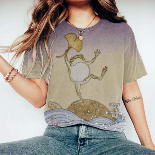 Women's Japanese Art Tortoise Frog Casual T-Shirt
