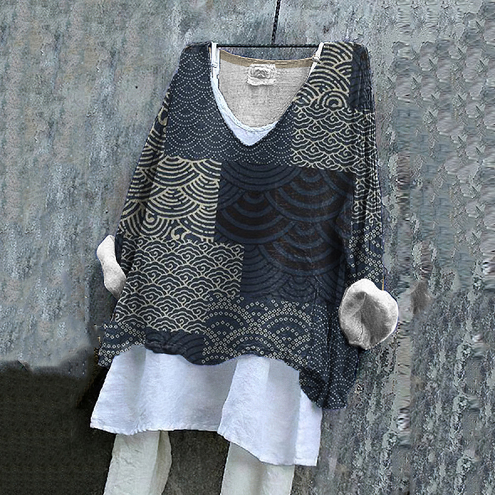 Women's Japanese Casual V Neck Shirt
