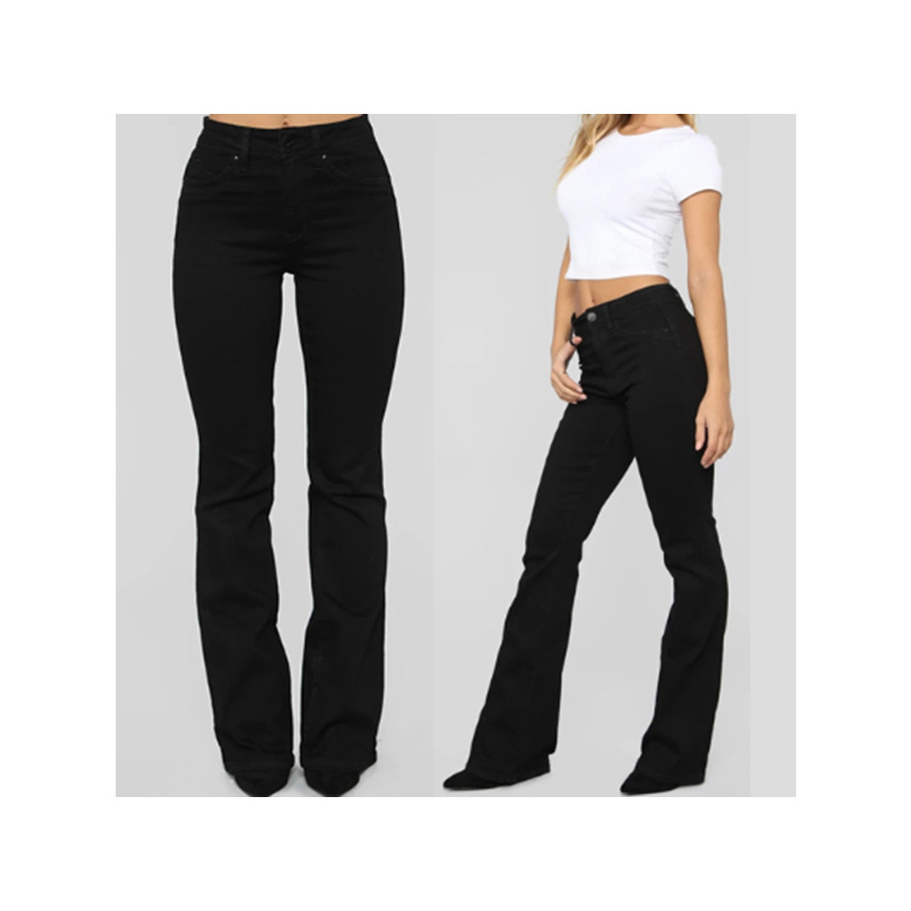 Classic High-Rise Washed Bootcut Jeans