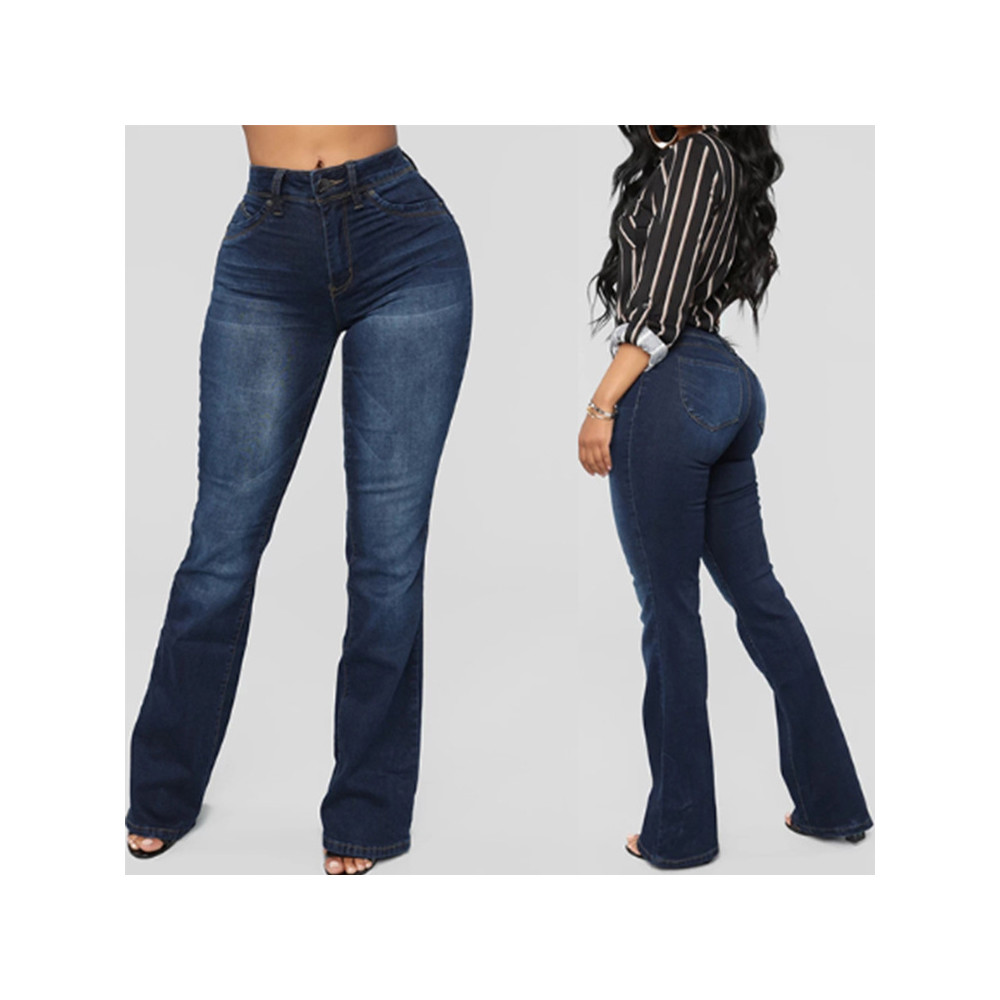 Classic High-Rise Washed Bootcut Jeans