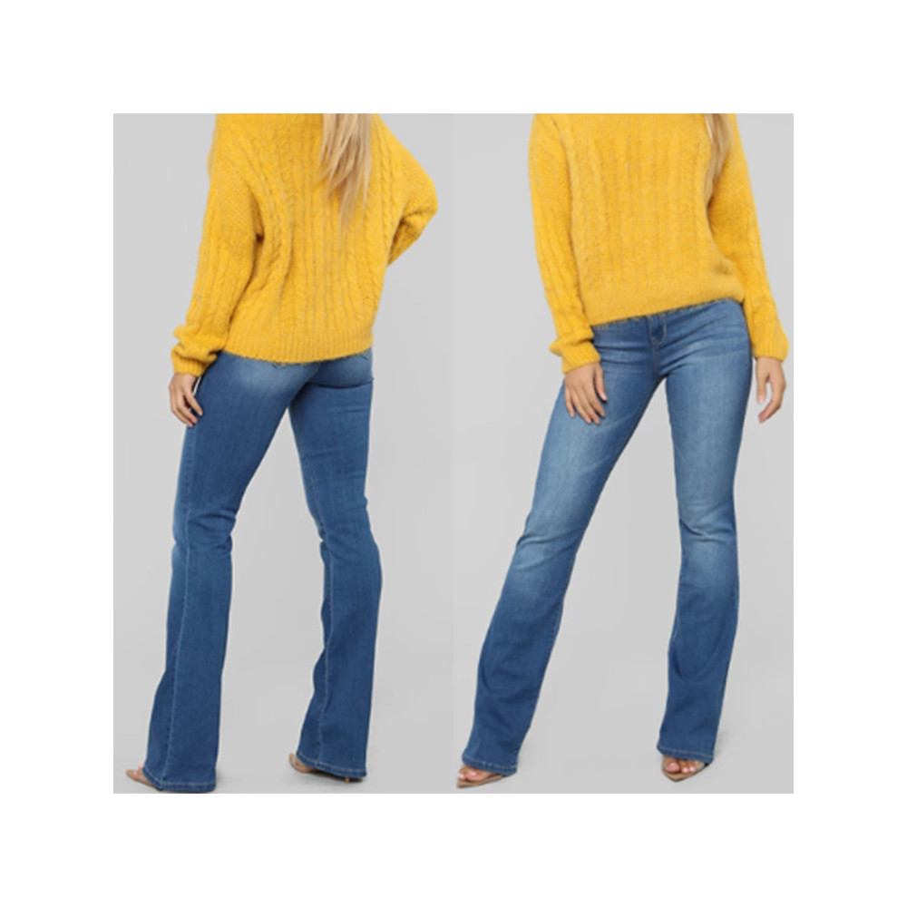 Classic High-Rise Washed Bootcut Jeans