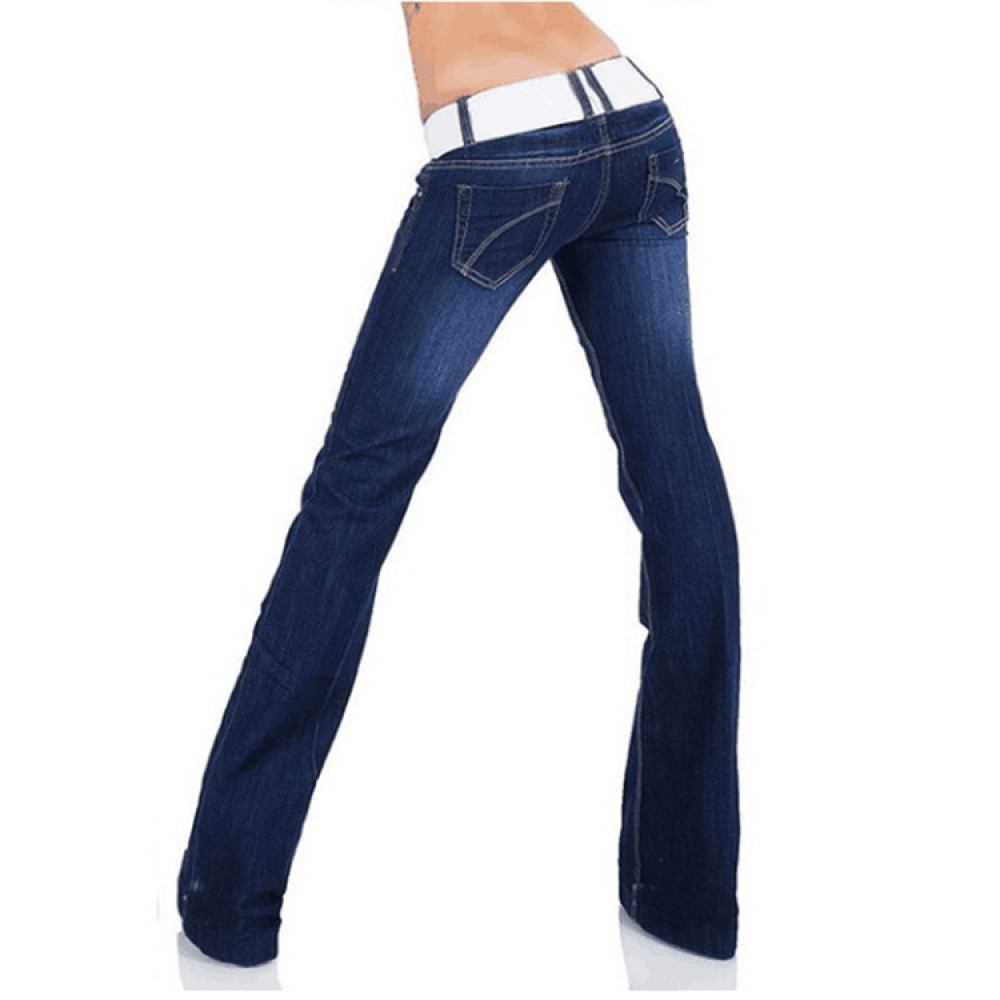 Classic Low-Rise Washed Bootcut Jeans