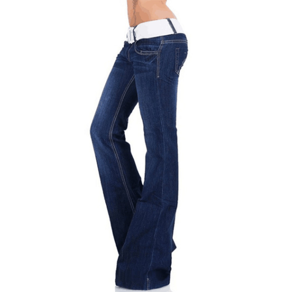 Classic Low-Rise Washed Bootcut Jeans