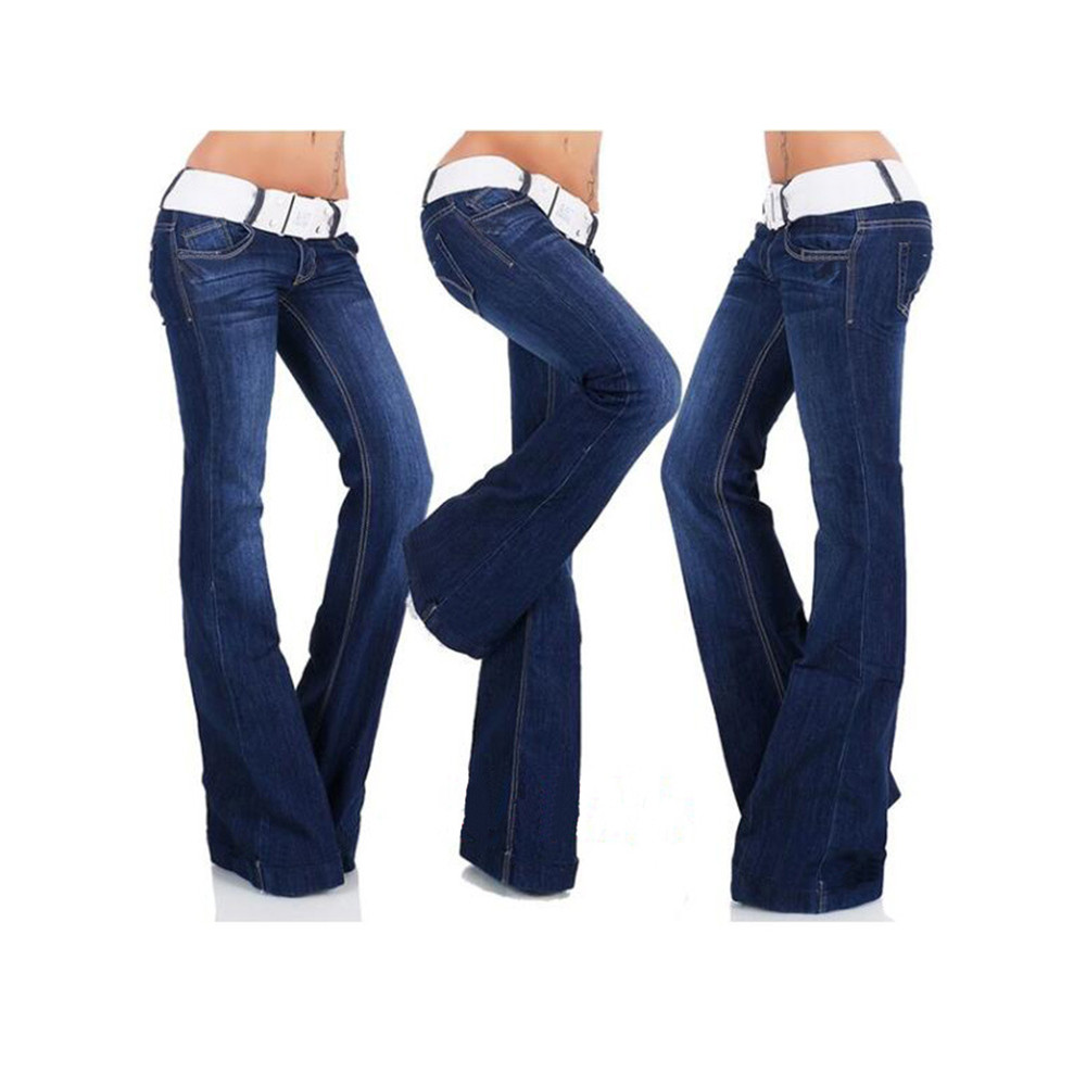 Classic Low-Rise Washed Bootcut Jeans