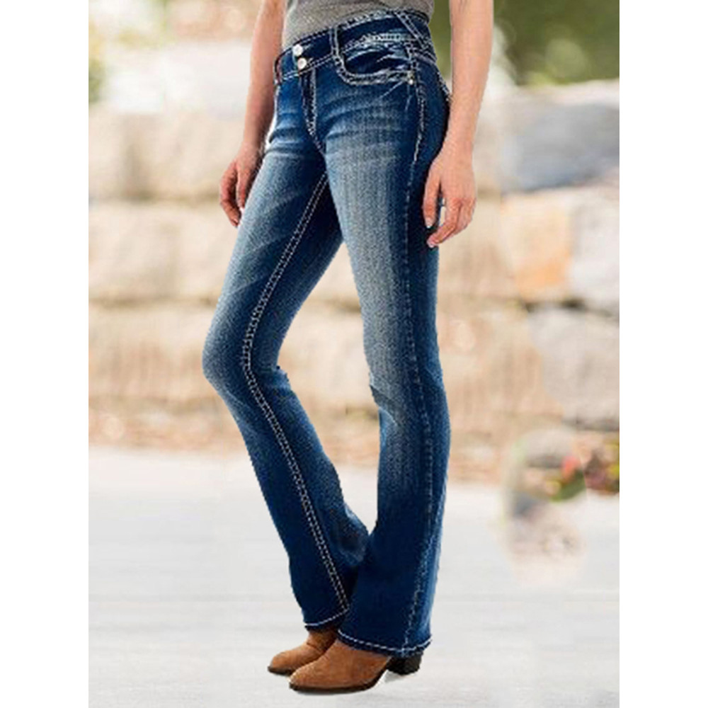Classic Wash Slim Fit Button Pocket Jeans