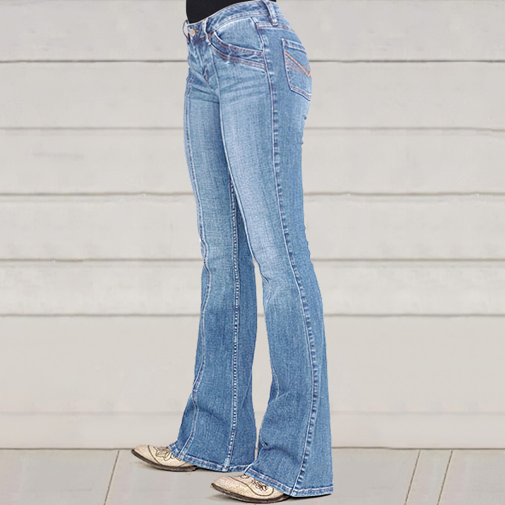 Classic Wash Slim Fit Flared Jeans