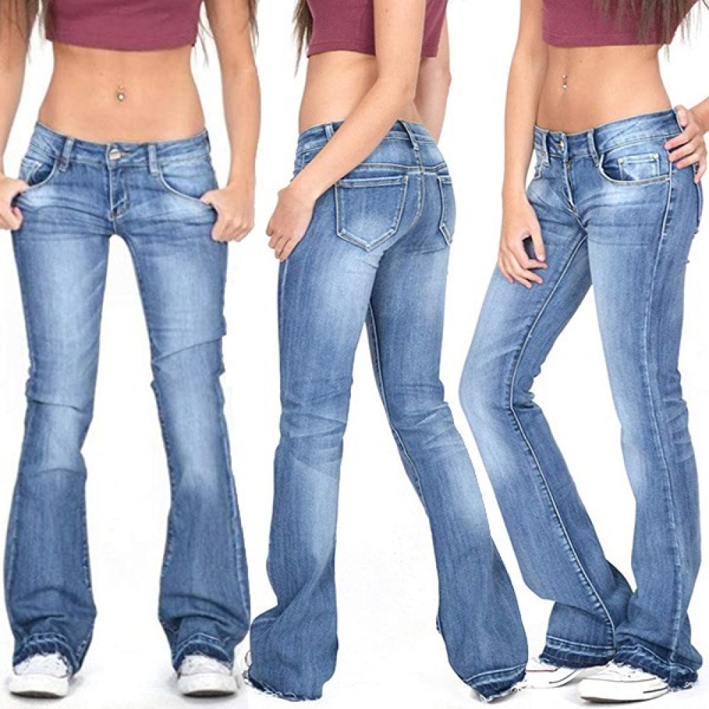 Classic Washed Flared Jeans