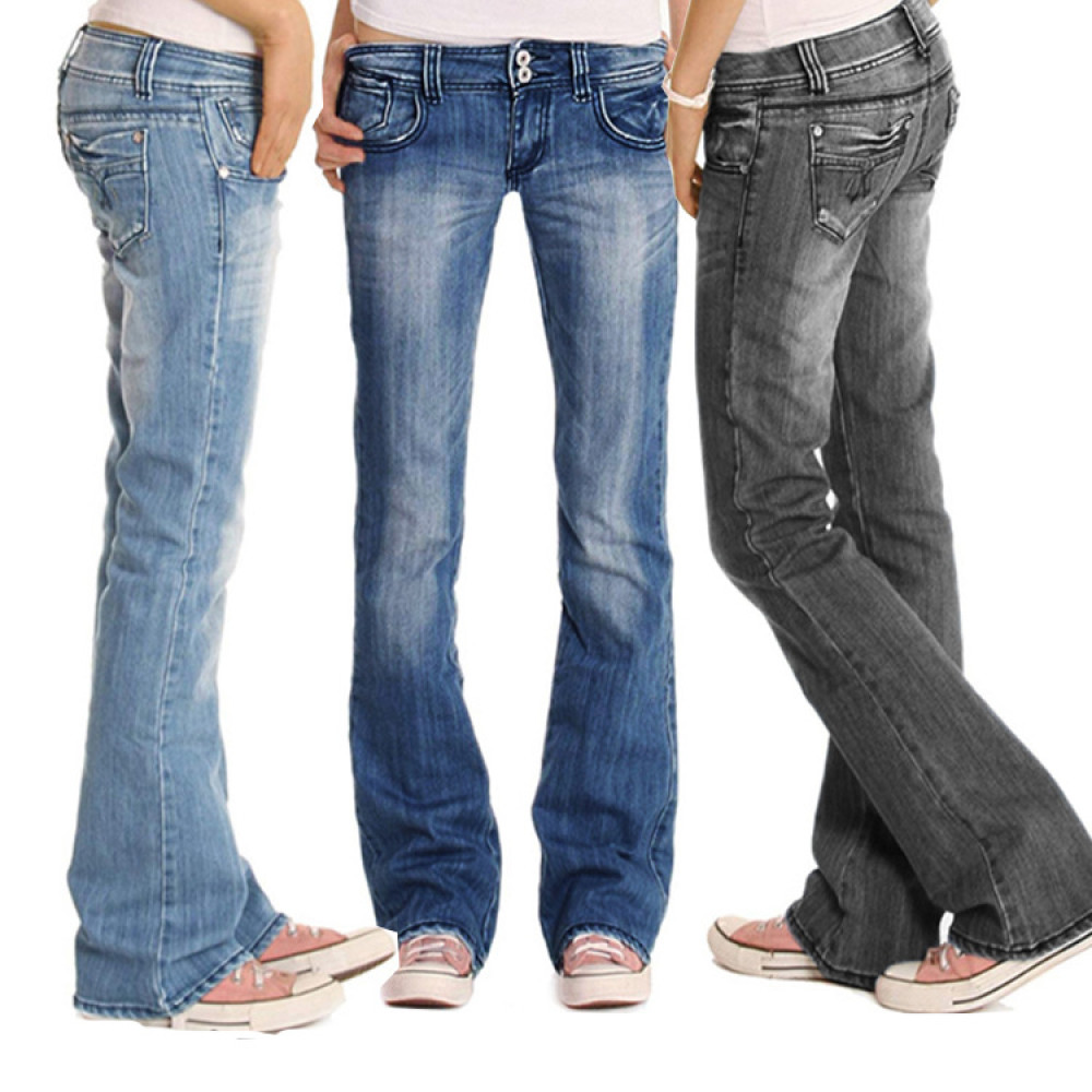 Classic Washed Split Fork Slim Jeans