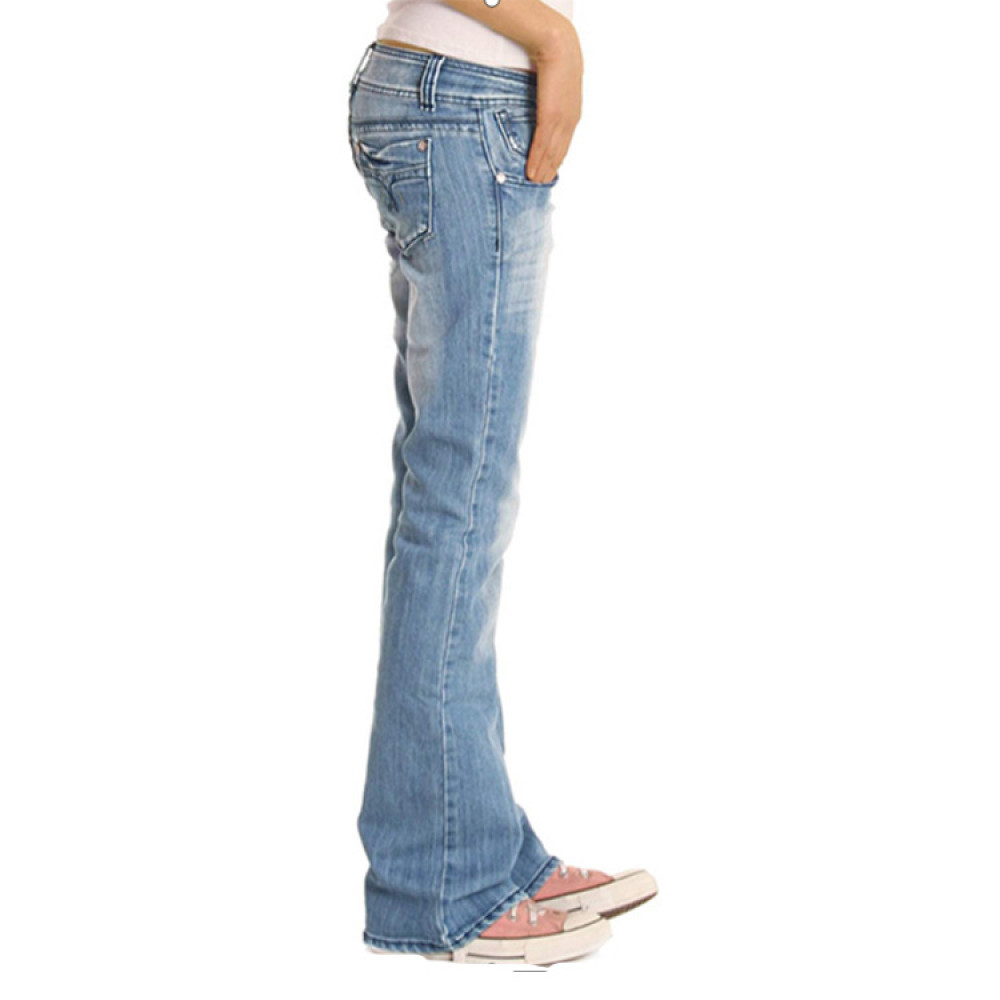 Classic Washed Split Fork Slim Jeans
