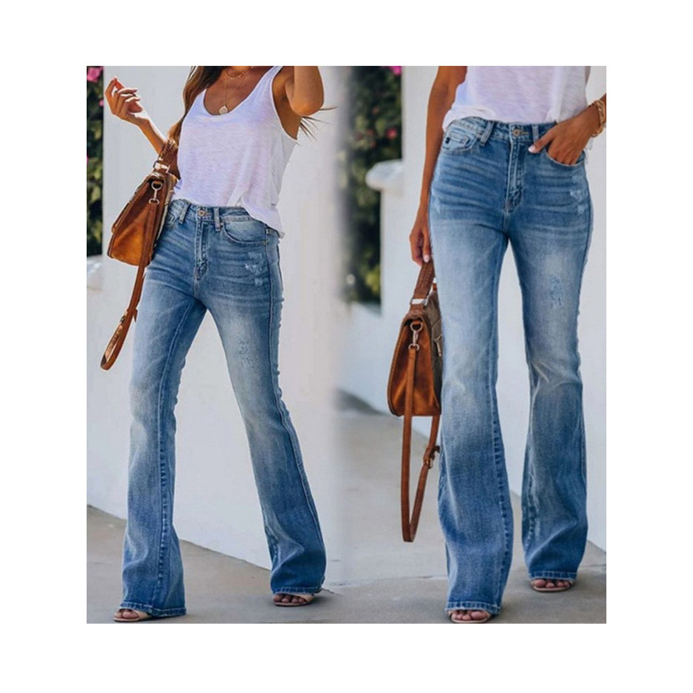 Classic Washed Stretch Bootcut Jeans