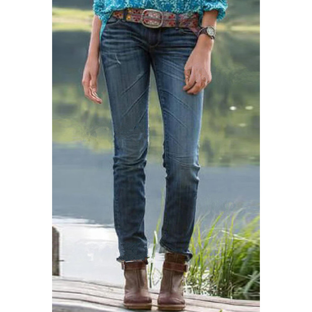 Pocket Button Casual Washed Jeans