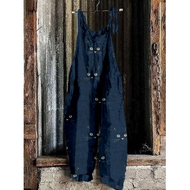 Cute Cat Face Pattern Loose Fit Comfy Jumpsuit