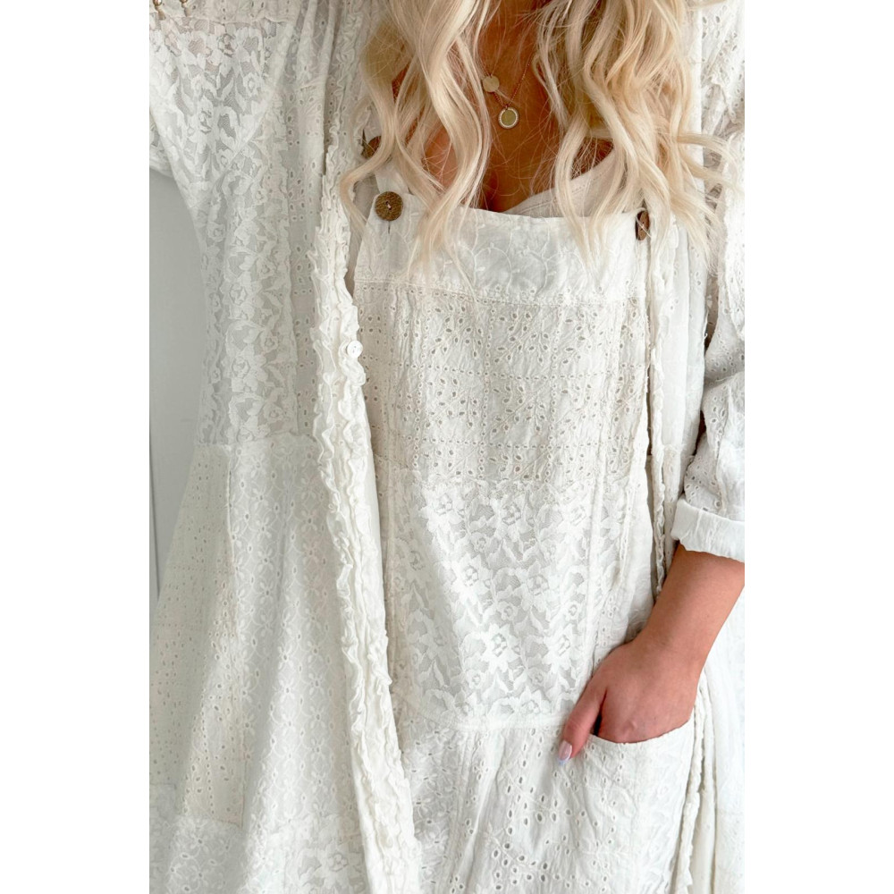 Women's Vintage Lace Cotton And Linen Jumpsuit