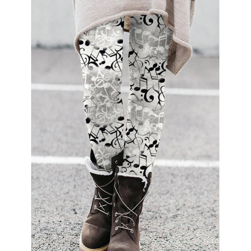 Music Notes Bleached Art Comfy Leggings