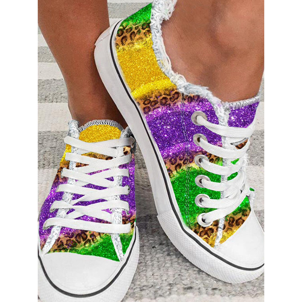 Fashion Mardi Gras Leopard Print Casual Shoes