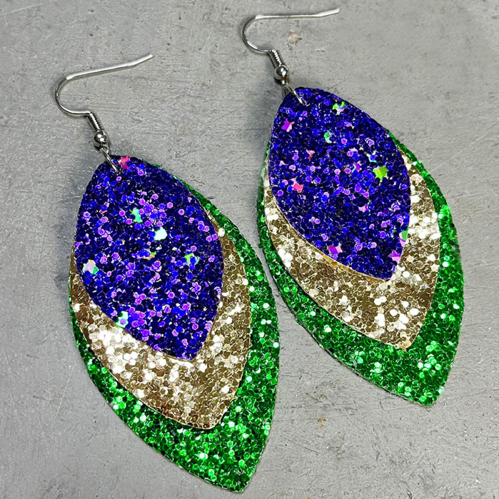 Fashion Mardi Gras Sparkle Earrings