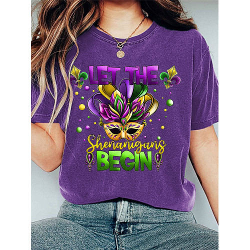 Let The Shenanigans Begin Print Mardi Gras T-shirt