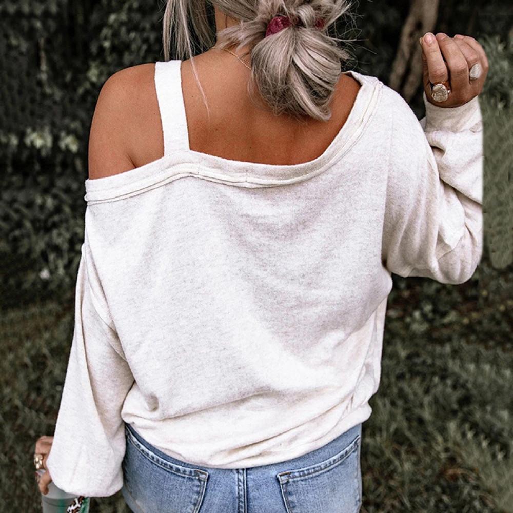 Love Heart Sold Cold Shoulder Casual T-Shirt