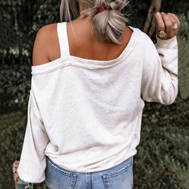 Love Heart Sold Cold Shoulder Casual T-Shirt