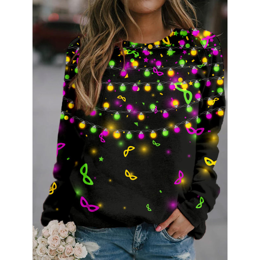 Mardi Gras Carnival Light Lamps Pattern Comfy Sweatshirt