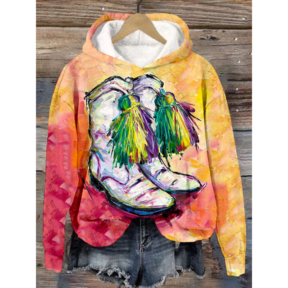 Mardi Gras Carnival Strutting Oil Painting Art Comfy Hoodie