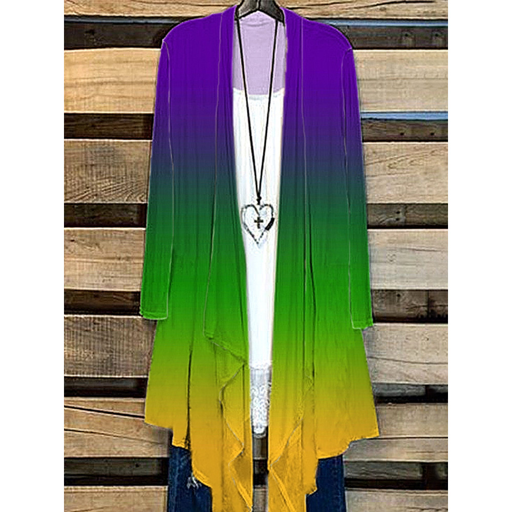Mardi Gras Casual Cozy Loose Cardigan