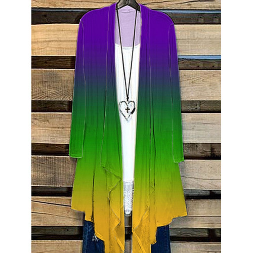 Mardi Gras Casual Cozy Loose Cardigan