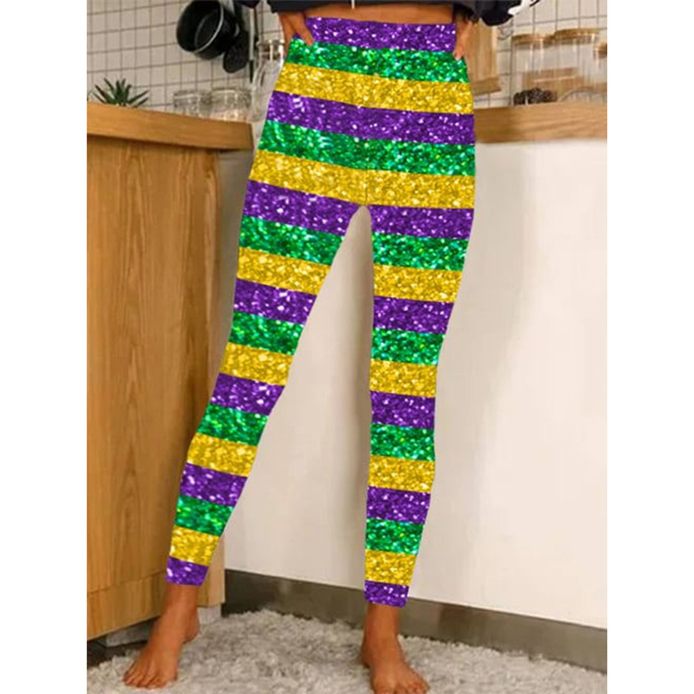 Mardi Gras Casual Cozy Stretch Leggings