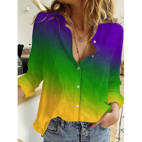 Mardi Gras Gradient Long Sleeve Shirt