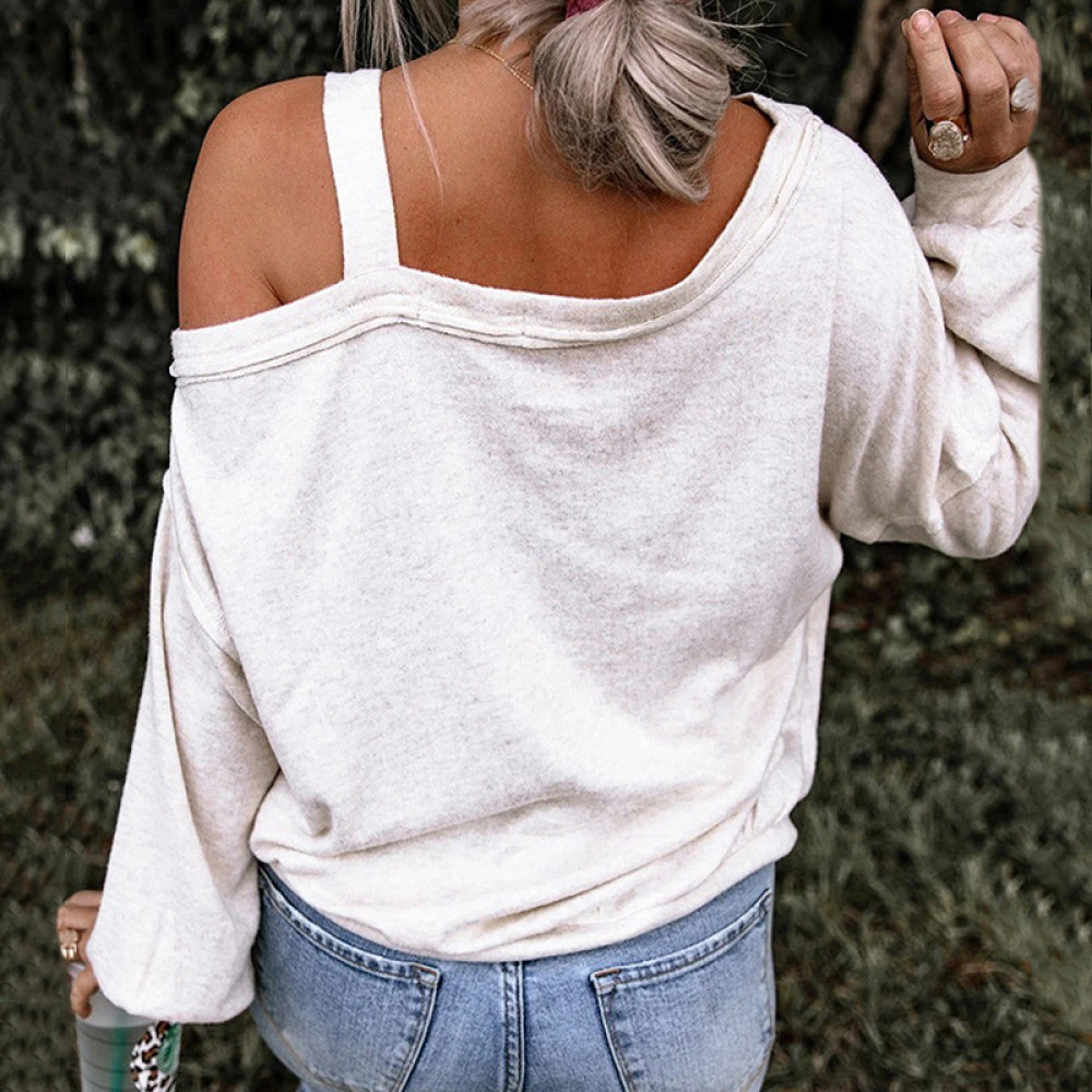 Mardi Gras Squad Asymmetrical Neck Shift Casual T-Shirt