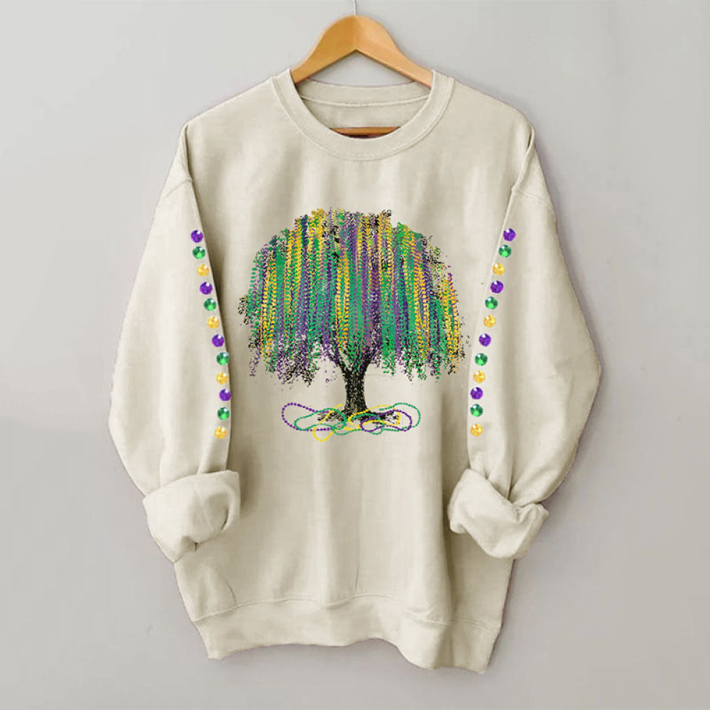 Mardi Gras Tree Long Sleeve Sweatshirt