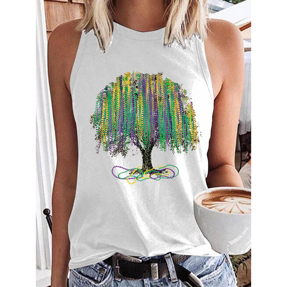 Mardi Gras Tree Sleeveless Tank Top