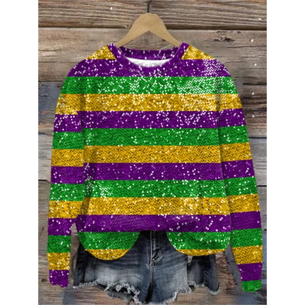 Women's Mardi Gras Crawfish Print Sweatshirt