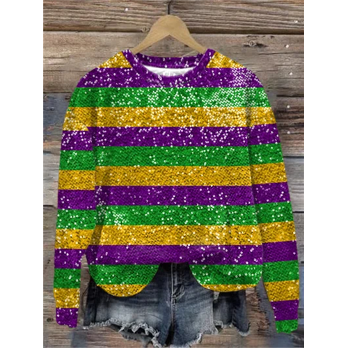 Women's Mardi Gras Crawfish Print Sweatshirt